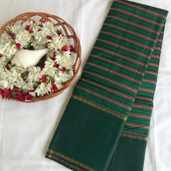 Kanchipuram silk saree in veldhari design