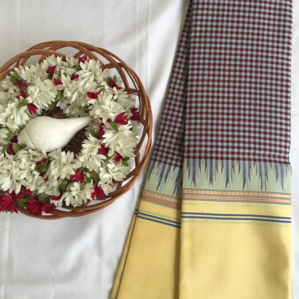 Kanchipuram silk saree in podi kattam &korvai design